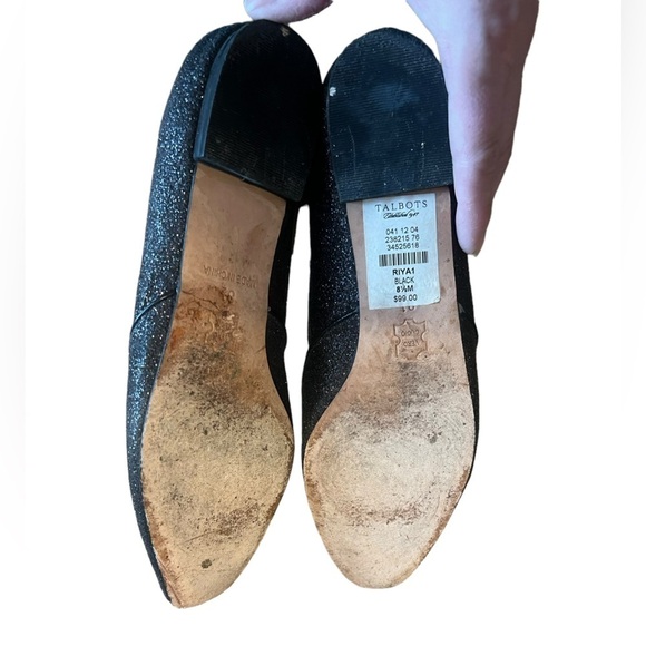 Talbots Riya black sparkle glitter leather ballet flats - Picture 7 of 7